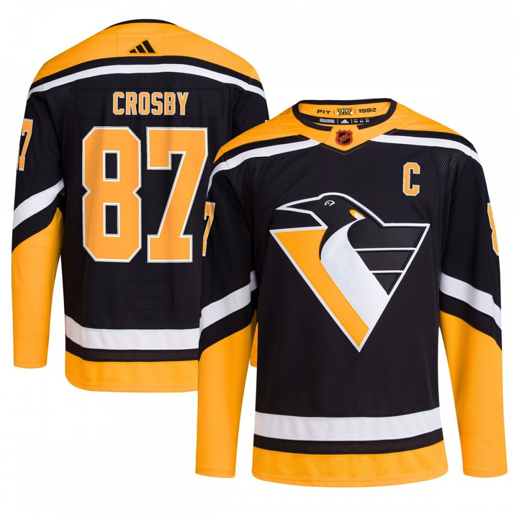 Sidney Crosby Pittsburgh Penguins adidas Reverse Retro 2.0 Authentic Player Jersey - Black-Pro Kit Vault | Brand New 26/27 Sports Jerseys